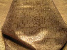 metallic Imprint Small Croc Brown With Metallic Bronze