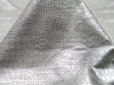 metallic Imprint Small Croc Taupe With Metallic Silver