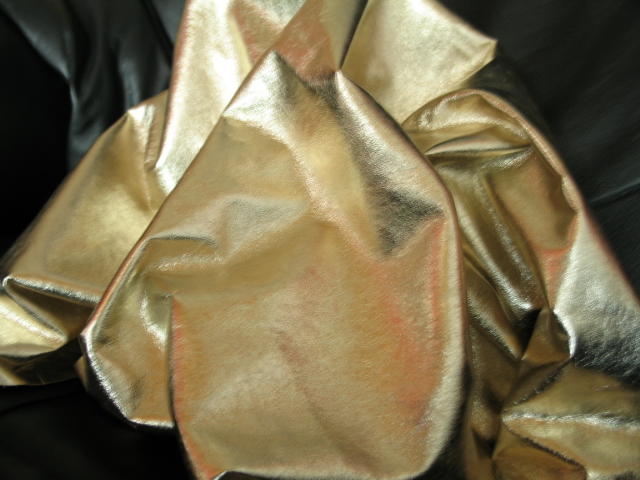Metallic Lambskin Leather Hides Light Gold | FashionLeather.com